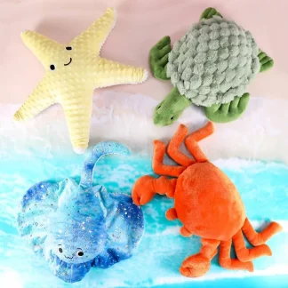 Gewichtstiere Meer – 4er Pack: Seestern + Krebs + Schildkröte + Rochen